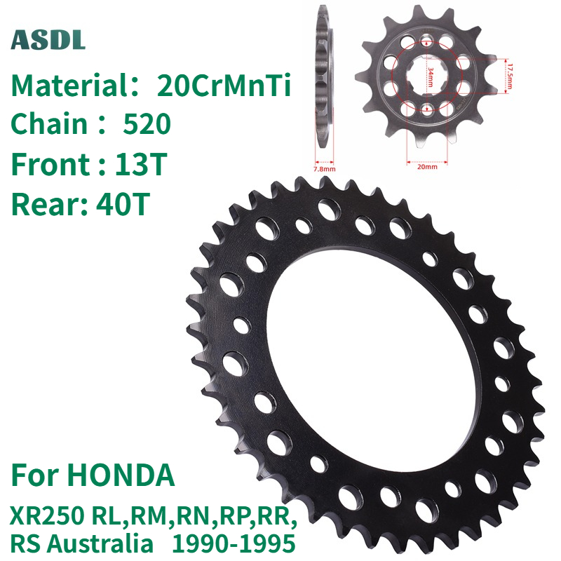 Motorcycle Gear Australia - 520 13T 40T Motosiklet Ön Arka