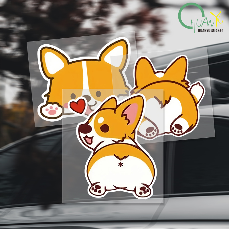 Motorcycle Gear Helmets - Araba Karikatür Araba Etiket Corgi Etiket
