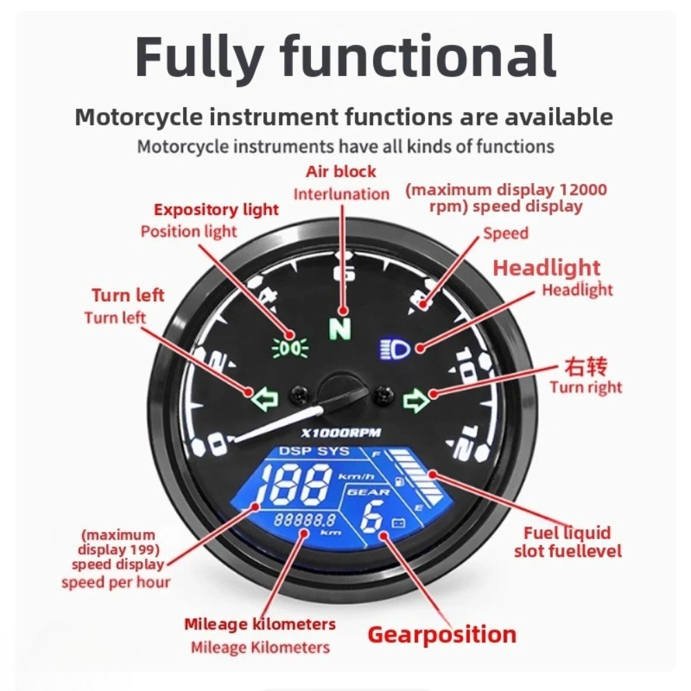 Evrensel motosiklet ölçer hız  - Motorcycle Gear Indicator incelemesi ve fiyatı